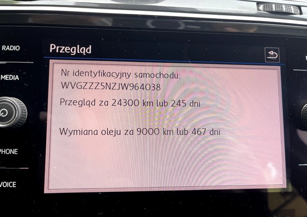 Volkswagen Tiguan cena 95900 przebieg: 144000, rok produkcji 2018 z Ciechanów małe 781